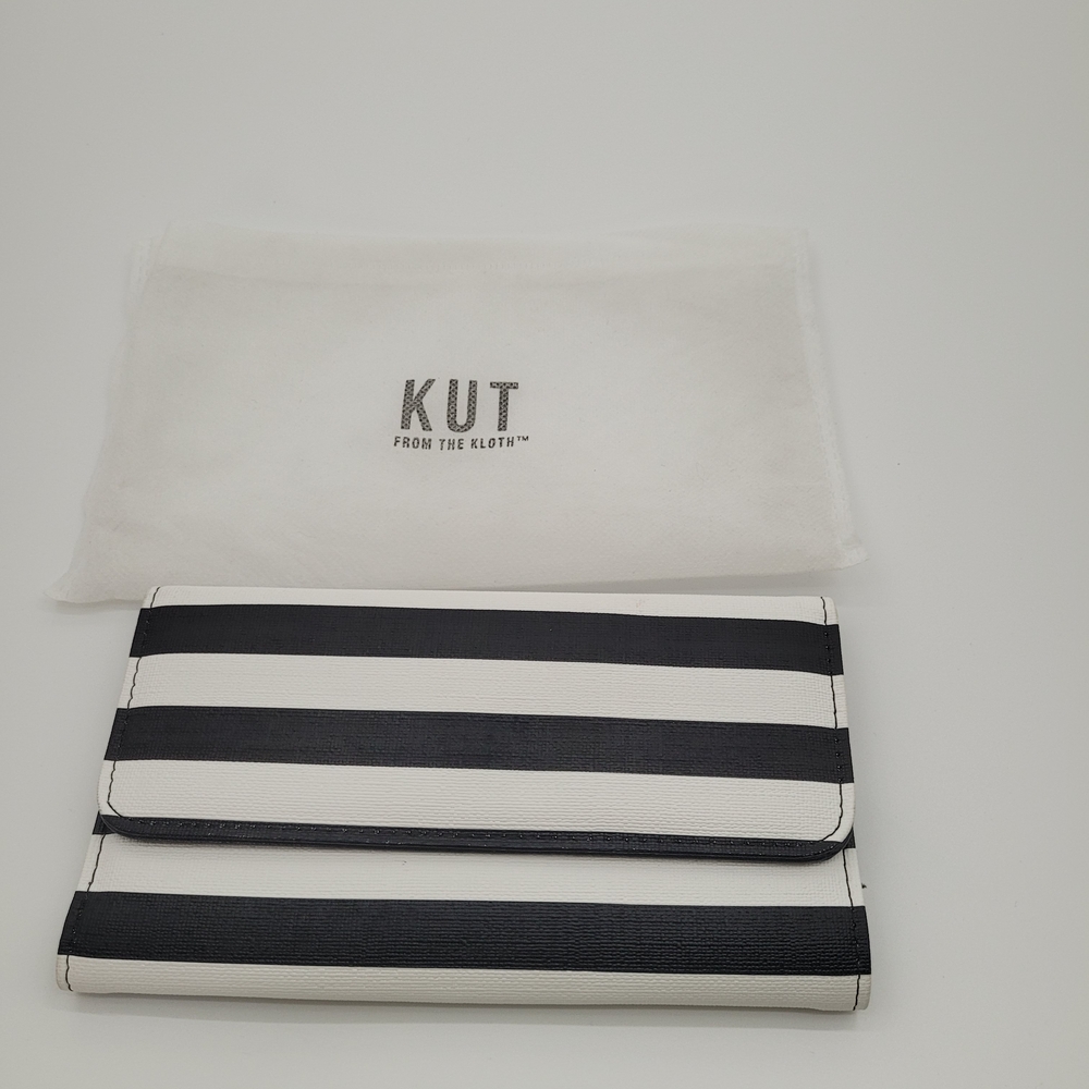 Kut From The Kloth Black and White Striped Wallet